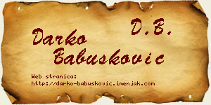 Darko Babušković vizit kartica